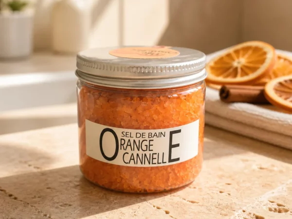 Sel de bain odeur orange canelle